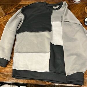 Grey and black SHEIN sweater, L, gently used (like new)